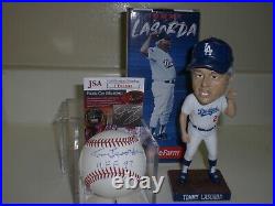 DODGERS Tommy Lasorda Signed MLB Baseball WithHOF 97 JSA COA + 2019 SGA Bobblehead