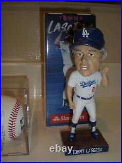 DODGERS Tommy Lasorda Signed MLB Baseball WithHOF 97 JSA COA + 2019 SGA Bobblehead