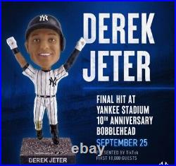 Derek Jeter Final Hit Bobblehead SGA 9/25/24 Yankees Giveaway 10 Yr Anniversary
