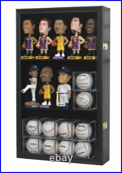 Display Case Rack Holder Cabinet Bobble Head Bobblehead Figurines Baseball Cubes