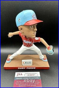 Eury Pérez Miami Marlins SGA MLB Bobble Head Giveaway Auto Signed JSA