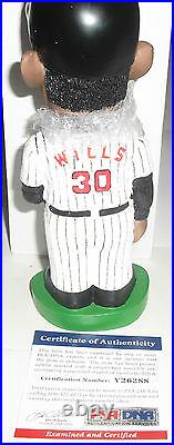 Fargo-Moorhead Redhawks MAURY WILLS SIGNED AUTOGRAPH Bobblehead PSA LA Dodgers