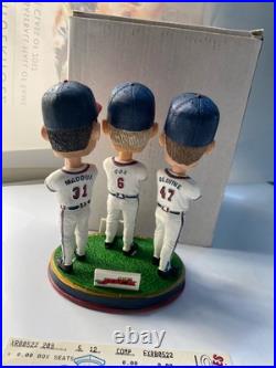 GREG MADDUX TOM GLAVINE BOBBY COX Rome Braves Baseball 2014 SGA Bobblehead HOF