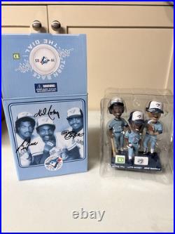 George Bell Lloyd Moseby Jessie Barfield SIGNED Blue Jays Bobblehead New In Box