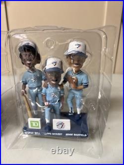 George Bell Lloyd Moseby Jessie Barfield SIGNED Blue Jays Bobblehead New In Box