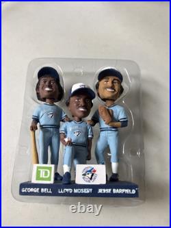 George Bell Lloyd Moseby Jessie Barfield SIGNED Blue Jays Bobblehead New In Box