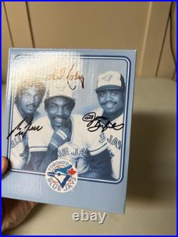 George Bell Lloyd Moseby Jessie Barfield SIGNED Blue Jays Bobblehead New In Box