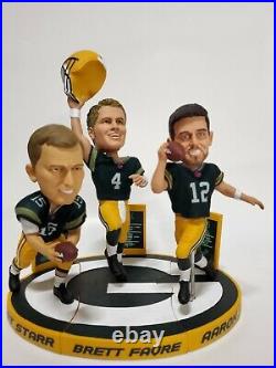 Green Bay Packers Triple QB Bobblehead Set Aaron Rodgers Brett Favre Bart Starr