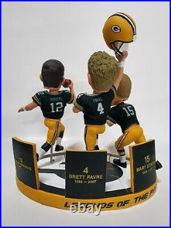 Green Bay Packers Triple QB Bobblehead Set Aaron Rodgers Brett Favre Bart Starr