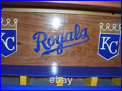 Greg Holland Bobble head KC Royals Bobble Heads Display Case Stained Cherry