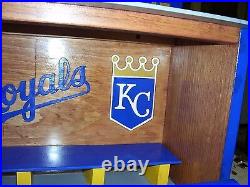 Greg Holland Bobble head KC Royals Bobble Heads Display Case Stained Cherry