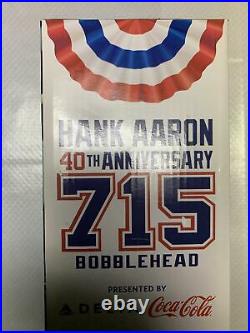 HANK AARON 40TH ANNIVERSARY BOBBLEHEAD # 715 ATLANTA BRAVES BASEBALL sga Mint