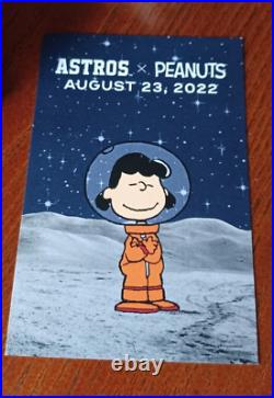 Houston Astros Peanuts Night Artemis Snoopy bobblehead signed by Lucy 8/23/22