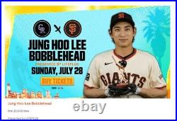 Jung Hoo Lee signed Bobblehead 7/28/24 2024 SGA San Francisco Giants MLB Holo