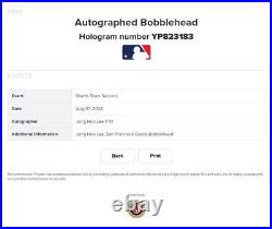 Jung Hoo Lee signed Bobblehead 7/28/24 2024 SGA San Francisco Giants MLB Holo
