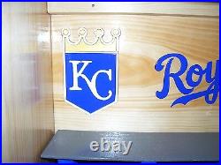 KC Royals Bobble heads display case with siding doors 2015 World Series