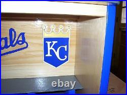 KC Royals Bobble heads display case with siding doors 2015 World Series