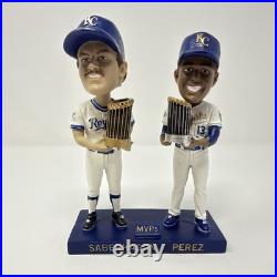 Kansas City Royals Bret Saberhagen & Salvador Perez Season Ticket Bobblehead STM
