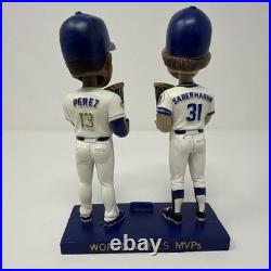 Kansas City Royals Bret Saberhagen & Salvador Perez Season Ticket Bobblehead STM Kansas City Royals Bret Saberhagen & Salvador Perez Season Ticket Bobblehead STM