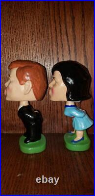 Kennedy Kissing Dolls, bobble head, bobbing head, nodder, Mint Restored