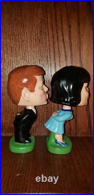 Kennedy Kissing Dolls, bobble head, bobbing head, nodder, Mint Restored