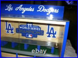 LA Dodgers Bobble Heads Display Case W. S. Logo with Sliding Doors Custom made