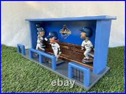 Los Angeles Dodgers Baseball World Series Bobblehead Dugout Display Case Bench