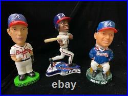 Lot (3) Maddux, Cox, Heyward Bobble Head Atlanta Braves Commemorative & Forever