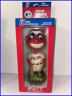 Lot Of 2- Cleveland Indians Browns Chief Wahoo Bobbleheads Twins Enterprise