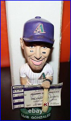 Lot of (4) 2001 Signed AZ Diamondbacks SGA Bobbleheads + Bonus Bobblehead