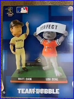MATT CAIN LOU SEAL Mascot Bobble Head Giants Perfect Game Edition Exclusive LE