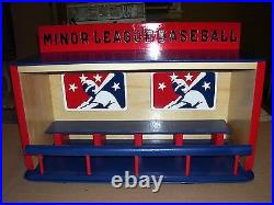 MINOR LEAGUE BASEBALL Bobble heads display case Handcrafted Pinewood Batter