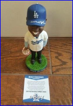 Magic Johnson Signed Los Angeles Dodgers Baseball Bobblehead Lakers Beckett