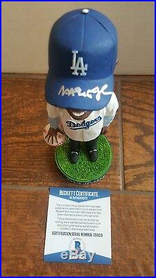 Magic Johnson Signed Los Angeles Dodgers Baseball Bobblehead Lakers Beckett