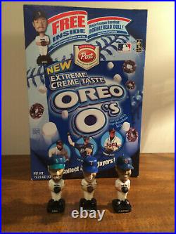 Martinez, Ichiro, Rodriguez Baseball Mini Bobble Heads with Post Cereal Box