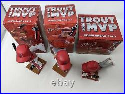 Mike Trout Angels Bobblehead 2016 Mvp Season Series Set Of 3 Sga Complete New