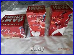 Mike Trout Angels Bobblehead 2016 Mvp Season Series Set Of 3 Sga Complete New