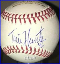 Minnesota Twins Torii Hunter Signed Lot Baseball Rookie Card Bobblehead Game Bat