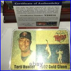 Minnesota Twins Torii Hunter Signed Lot Baseball Rookie Card Bobblehead Game Bat