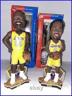 NBA Los Angeles Lakers Legends KOBE BRYANT SHAQ ONEAL BOBBLEHEADS RARE! Numbered