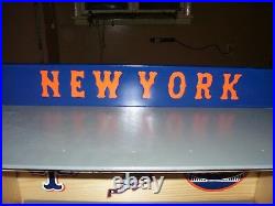 New York Mets bobble heads display case with Mr. Mets logo