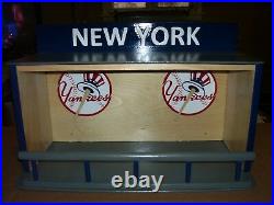 New York Yankees Bobble Head Display Case Handcrafted Pinewood with Red Logos