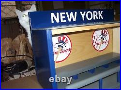 New York Yankees Bobble Head Display Case Handcrafted Pinewood with Red Logos