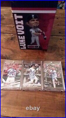 New York Yankees Luke Voit Red Hot, ! Lot of 3 Auto R. C. Springfield Bobblehead