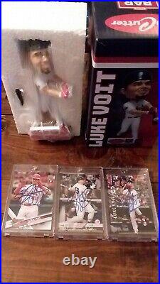 New York Yankees Luke Voit Red Hot, ! Lot of 3 Auto R. C. Springfield Bobblehead