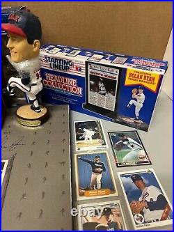 Nolan Ryan SIGNED Lot All Star Baseball Book Hall of Fame Bobblehead Cards SLU