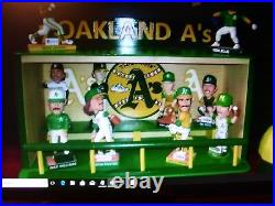 Oakland A's Bobble heads display case 72 logo & Felt floor ship dis-assembled