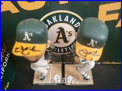 Oakland A's Nick Swisher signed autographed bobble bobblehead LOT of 2 SGA