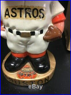 Original 1960s Houston Astros Bobble Head Nodder Astrodome Decal Gold with Box