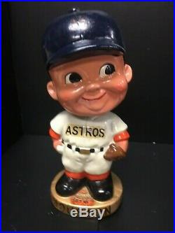 Original 1960s Houston Astros Bobble Head Nodder Astrodome Decal Gold with Box